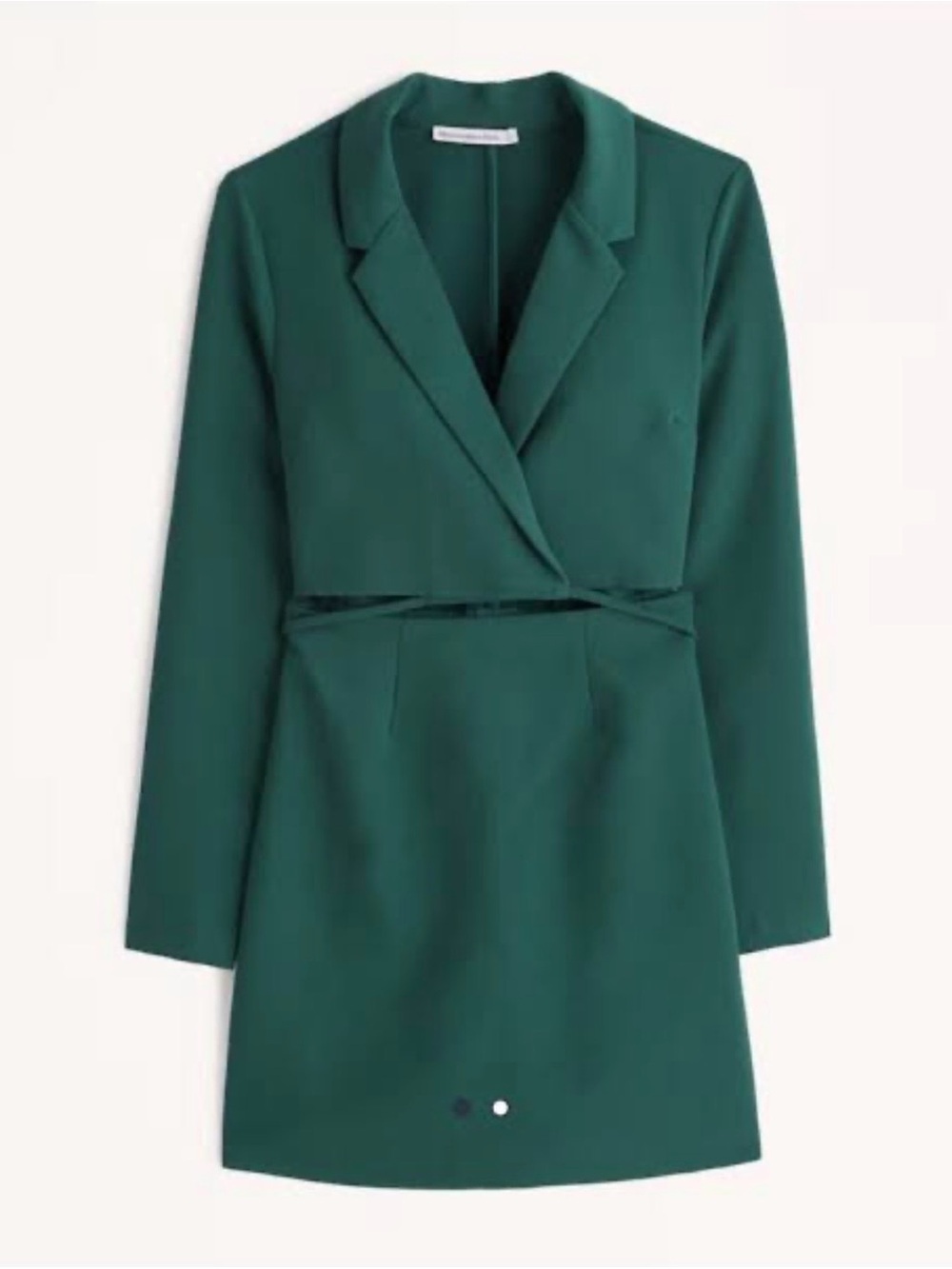 Abercrombie & fitch Wrap-front cutout blazer dress forest green size Medium
